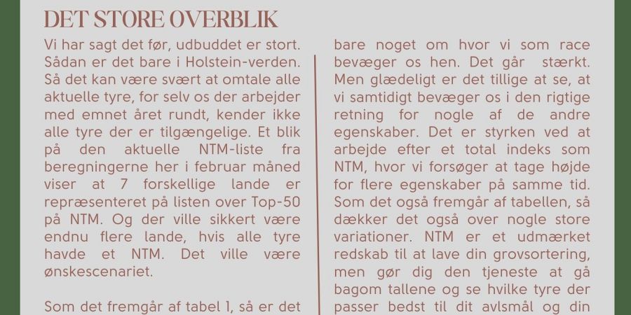 Årets første store indekskørsel er kørt. Chefkonsulent Torben Lund, Avlsforeningen Dansk Holstein giver hans vurdering af indekskørselen 