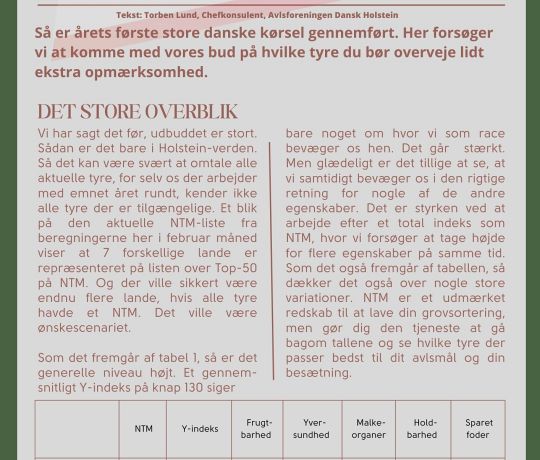 Årets første store indekskørsel er kørt. Chefkonsulent Torben Lund, Avlsforeningen Dansk Holstein giver hans vurdering af indekskørselen 